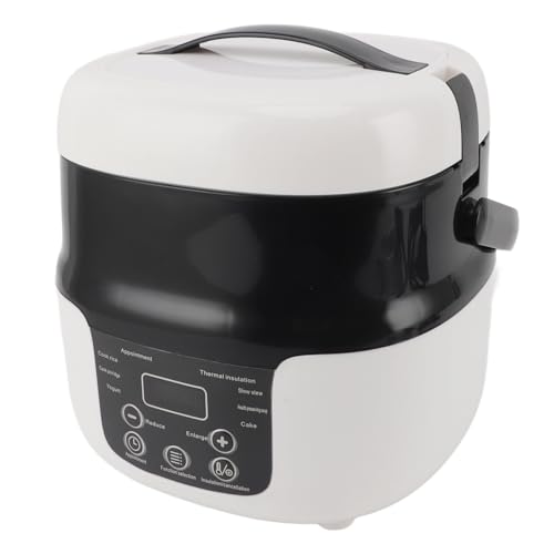 Luocute ミニ炊飯器、2L 7ステージ熱制御電力メモリポータブルトラベルライス炊飯器は、旅行とキャンプのための非スティックポット付き12V 24V